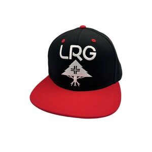 LRG Lifted Research Group Snapback Hat Men's Black Red Adjustable Cotton